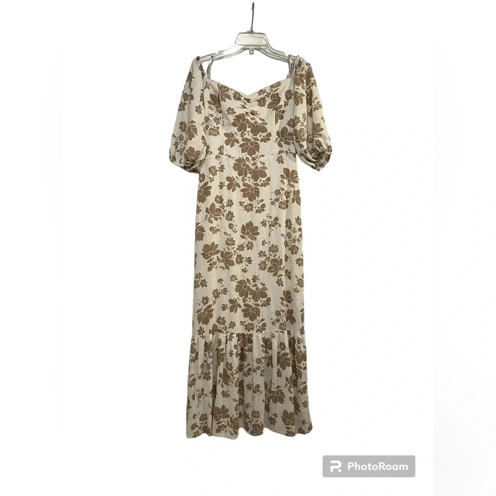 Studio F Floral Off Shoulder Maxi Dress